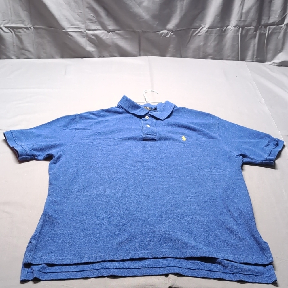Polo Ralph Lauren Mens XL Blue Heathered Short Sleeve Classic Fit Polo Shirt